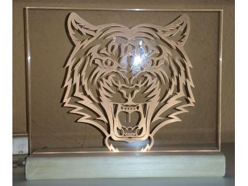 Acrylbild Tigerkopf mit LED Beleuchtung