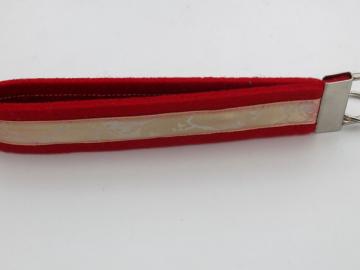 Schlüsselband Filz rot mit Bordüre