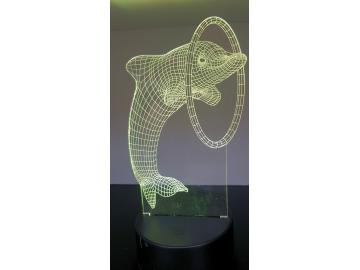 LED Bild Delphin Tischlampe Nachtlampe Kinderzimmer USB Geschenk Dekor