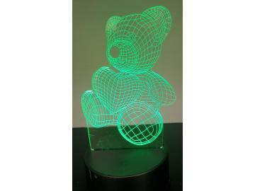 LED Bild Teddy 3d Tischlampe Nachtlampe Kinderzimmer USB Geschenk Dekor