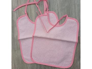 2 Lätzchen 30 x 25 cm Rosa mit Rand Rosa