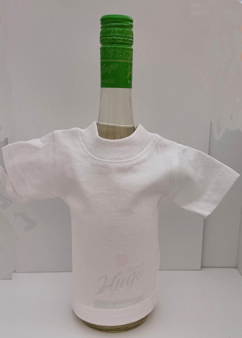 Flaschenshirt Minishirt weiß inkl. Wunschdruck auch für Vereine