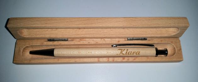 Kugelschreiber (Birke) Holz in Box mit schöner Gravur