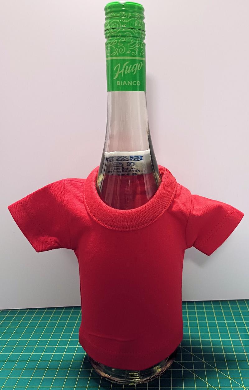 Flaschenshirt Minishirt Rot inkl. Wunschdruck auch für Vereine