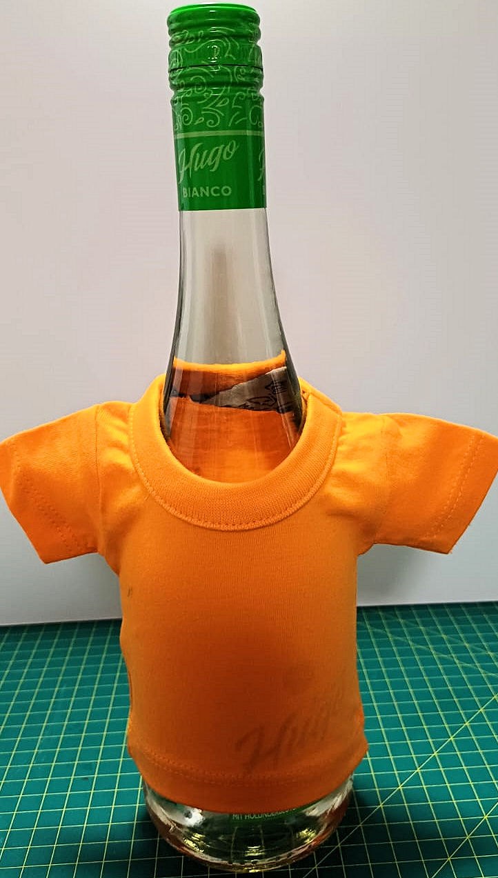 Flaschenshirt Minishirt Orange inkl. Wunschdruck auch für Vereine