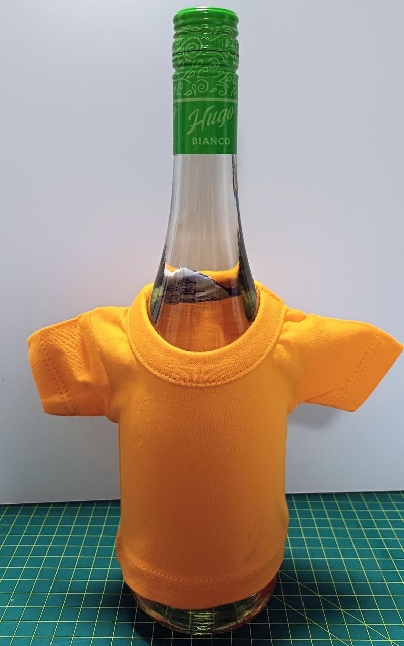 Flaschenshirt Minishirt Gelb inkl. Wunschdruck auch für Vereine