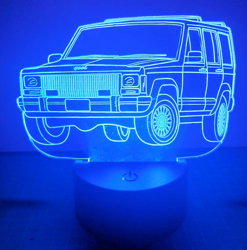 Acryl Bild Jeep mit LED