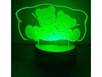 LED Nachtlicht 2 Teddy´s Tischlampe Nachtlampe Kinderzimmer USB Geschenk Dekor