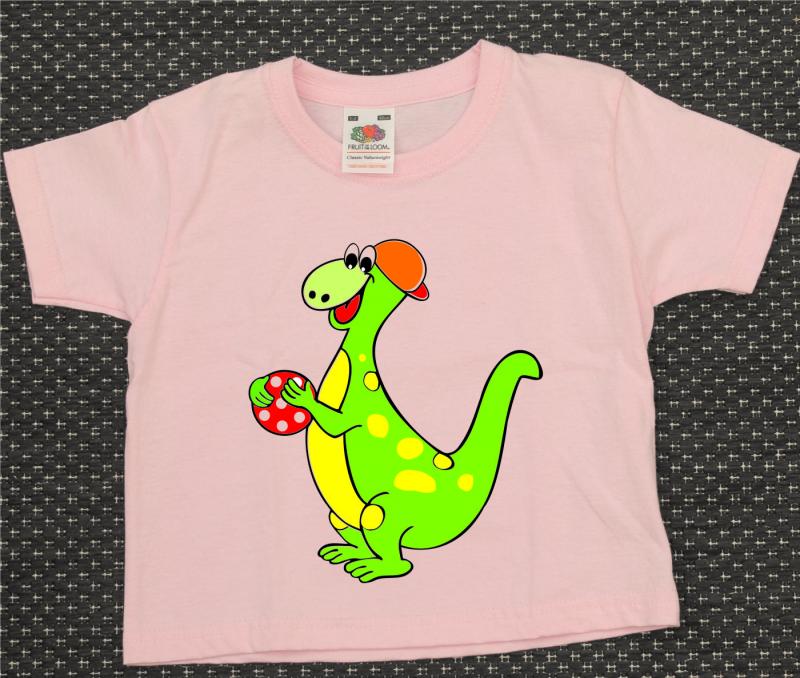 T-Shirt Kid´s Rosa mit Druck Dino