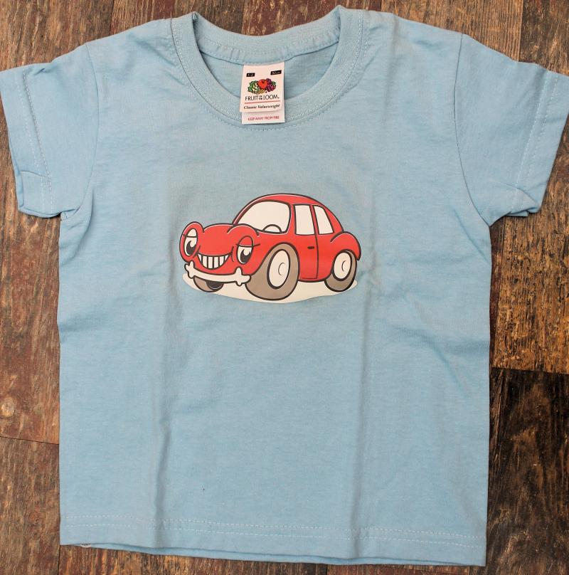 T-Shirt Kid´s Hellblau mit Druck Auto