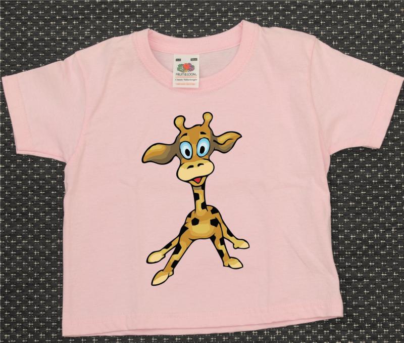 T-Shirt Kid´s Rosa mit Druck Giraffe