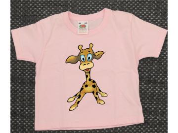 T-Shirt Kid´s Rosa mit Druck Giraffe