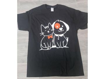 T-Shirt mit Druck Katze und Hund